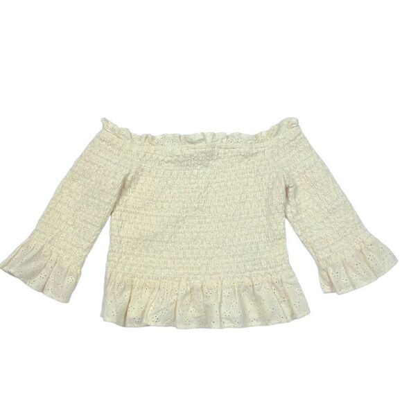 American Eagle Pale Yellow off the shoulder Ruffle Tube Top Women’s Size XS - Picture 4 of 10
